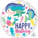 Colorful Ocean Fun Happy Birthday 18-Inch Round Foil Balloon