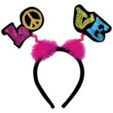 Glittered Love Boppers Headband with Marabou