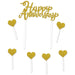 Gold Happy Anniversary Cake Topper