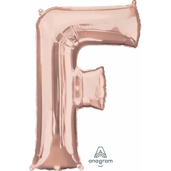 16-Inch Rose Gold Letter F Balloon