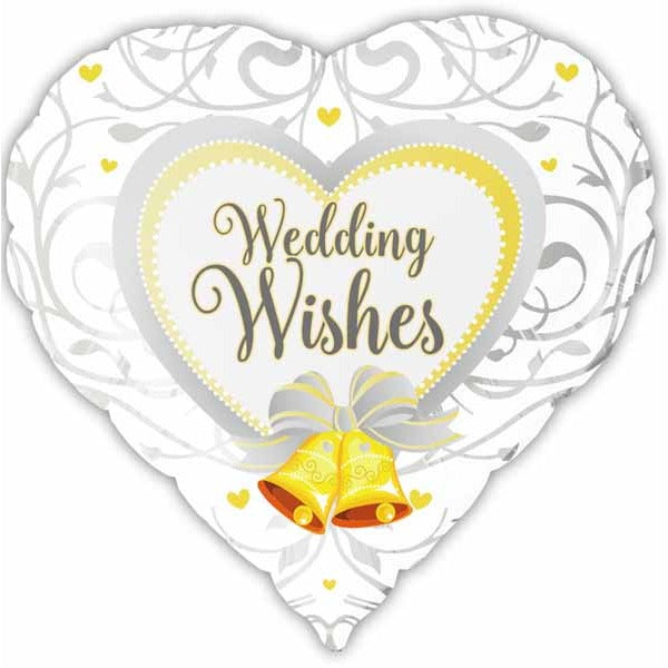 Wedding Wishes Heart 18-Inch Foil Balloon