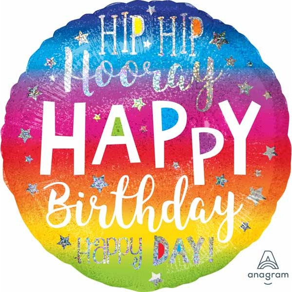HIP HIP HOORAY BDAY JUMBO HOLO P40 PKG