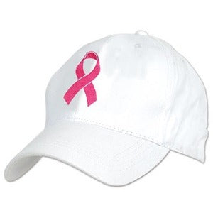 Adjustable Embroidered Pink Ribbon Cap