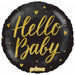 Hello Baby Black 18-Inch Round Foil Balloon