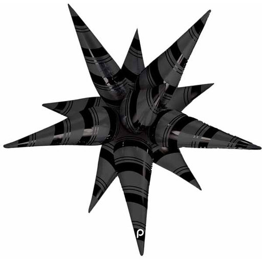 Prima Black Stripes Starburst Foil Balloon, 26 Inch