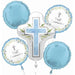 Blue First Communion Foil Balloon Bouquet