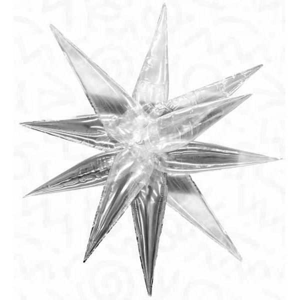 DecoChamp Clear Starburst Foil Balloon, 26 Inch
