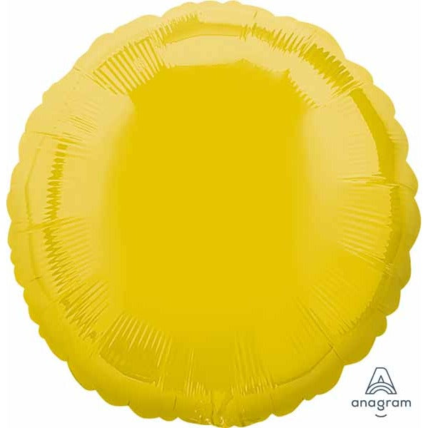 18 Inch Yellow Round Foil Balloon