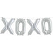 16-Inch Silver XOXO Letter Balloon Kit