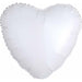 18-Inch Opaque White Heart Foil Balloon