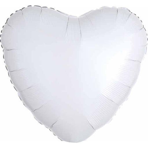 18-Inch Opaque White Heart Foil Balloon