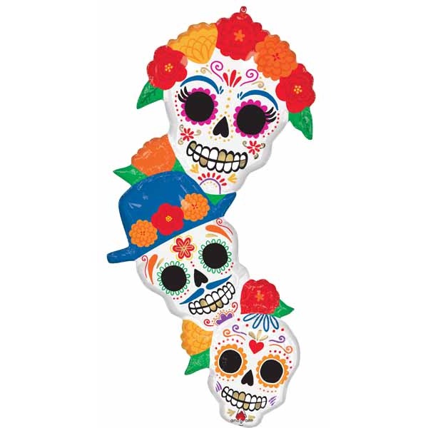 Day of the Dead Bright Flores 41" Foil Balloon