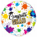 Congrats Grad Paint Splatter 18-Inch Round Foil Balloon