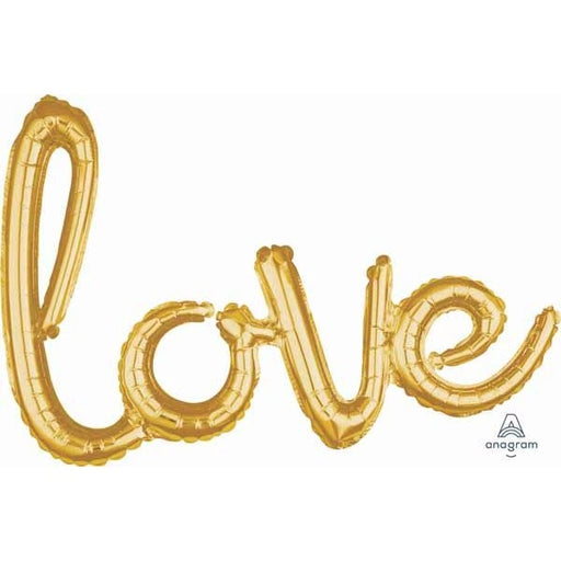Gold Love Script Balloon