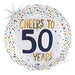 Cheers to 50 Years 18-Inch Round Holographic Foil Balloon