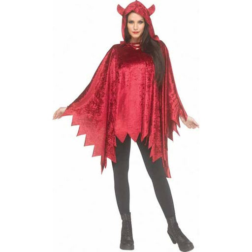 Velour Devil Costume Poncho