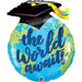 The World Awaits Graduation Foil Balloon, 36 Inch