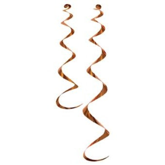 Orange Twirly Whirlys Metallic Swirl Decorations, 6 Pack