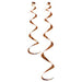 Orange Twirly Whirlys Metallic Swirl Decorations, 6 Pack