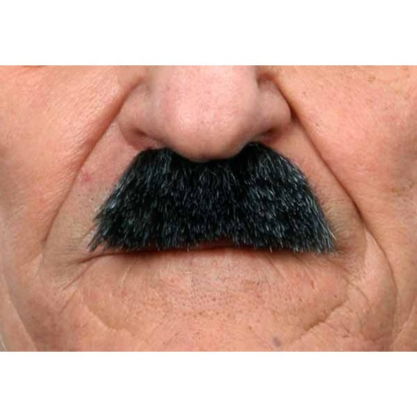 Black and Grey Costume Moustache, 6 x 2.5 cm