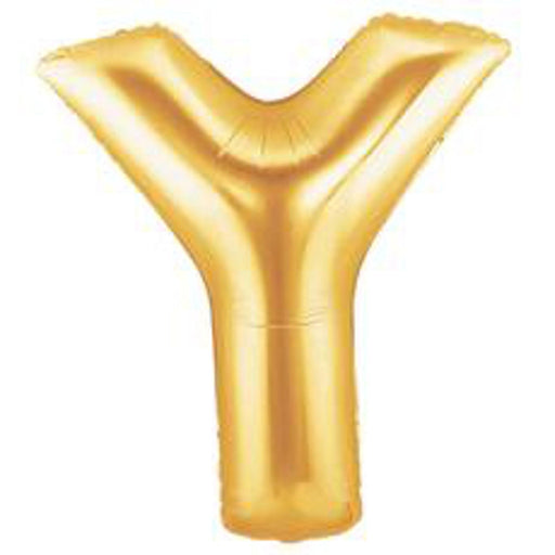 7" Gold Megaloon "Y" Balloon.
