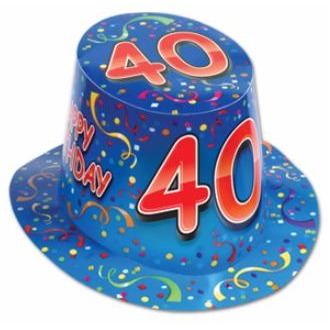 Happy 40th Birthday Blue High Hat