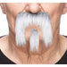 White and Grey Moustache and Square Goatee Costume Set