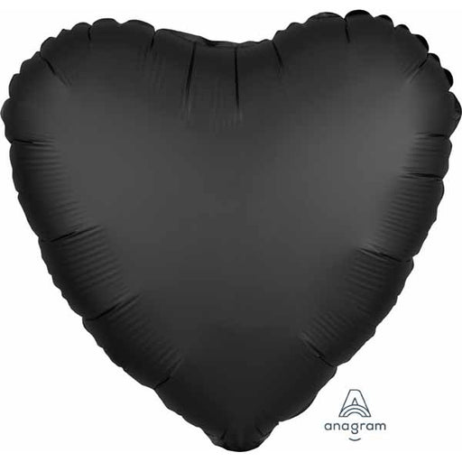 Onyx Satin Luxe Heart Foil Balloon, 18 Inch
