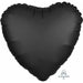 Onyx Satin Luxe Heart Foil Balloon, 18 Inch