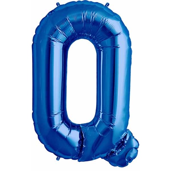 34-Inch Blue Letter Q Balloon