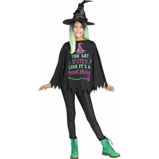 Party Witch Child Costume Poncho, Size 4-14