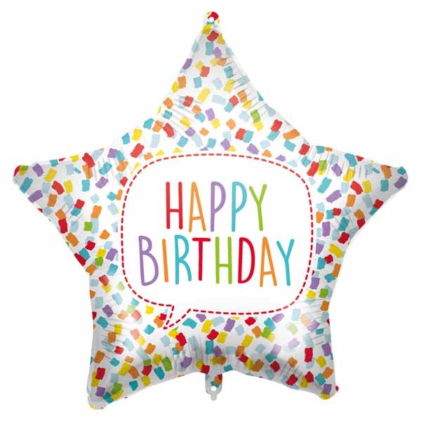 Happy Birthday Bright Stars 18-Inch Foil Balloon