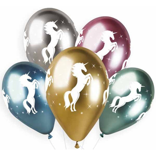 Gemar 13" Shiny Unicorn Latex Balloons, 25 Count