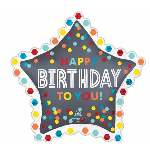 Confetti Happy Birthday to You 34-Inch Foil Balloon