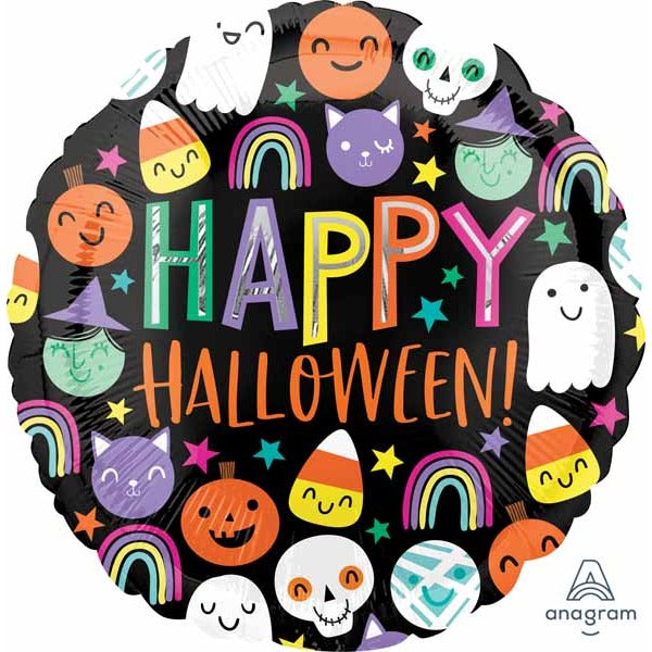 Halloween Happy Faces 18-Inch Round Foil Balloon
