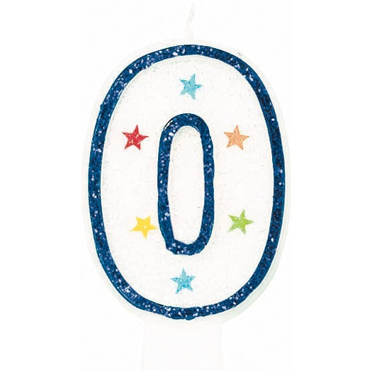 Number 0 Flat Molded Cake Candle