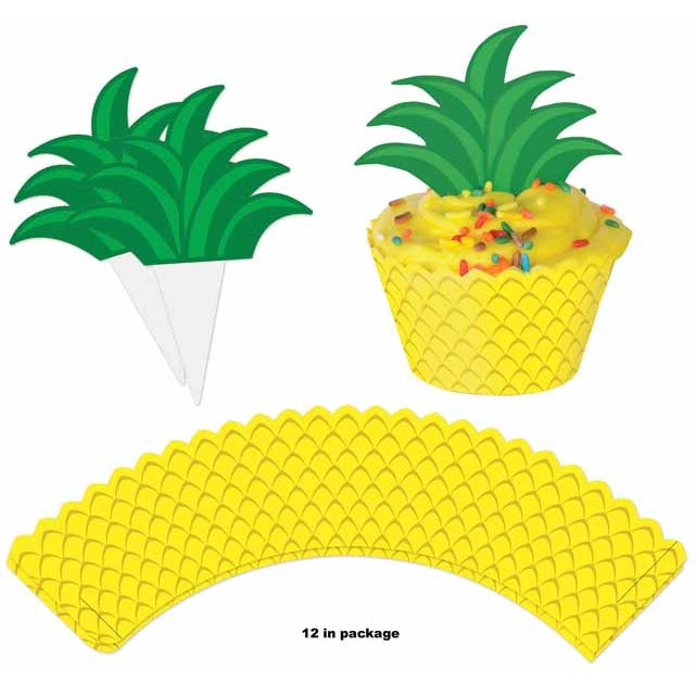 Pineapple Cupcake Wrappers and Toppers