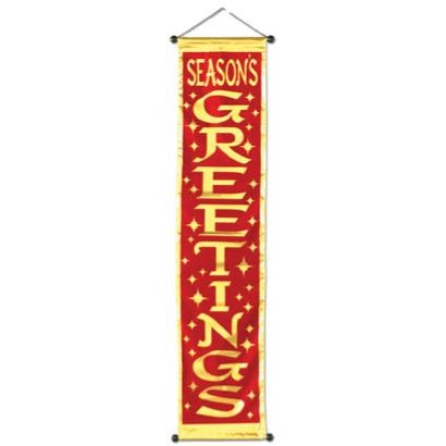 Season's Greetings Velvet Christmas Door Panel