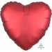 Sangria Satin Luxe Heart Foil Balloon, 18 Inch