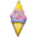 Happy Birthday Ice Cream 42" Shaped Foil Balloon