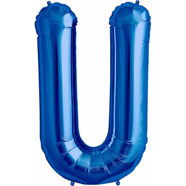 34-Inch Blue Letter U Balloon