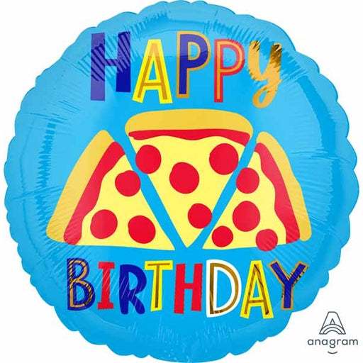 Pizza Happy Birthday 18-Inch Round Foil Balloon