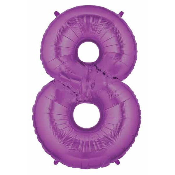Purple Number 8 Megaloon Balloon, 40 Inch