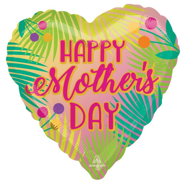 Mother's Day Tropical Jumbo Heart Foil Balloon