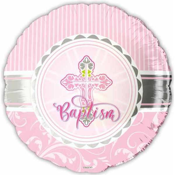 Pink Baptism 18-Inch Foil Balloon