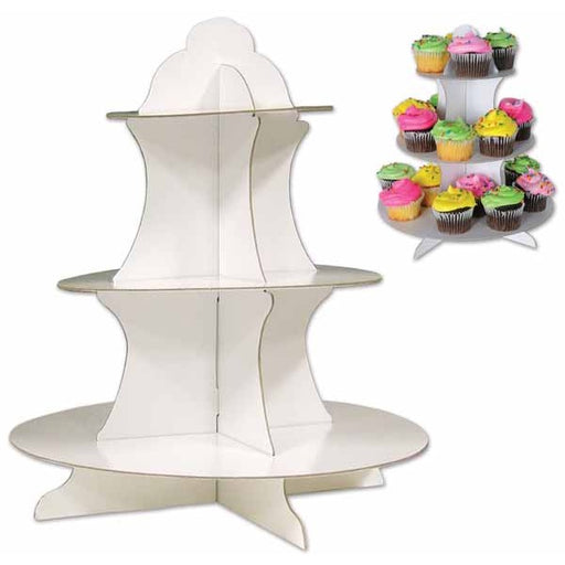 White Cupcake Stand, 13.5 Inch