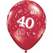 11-Inch Ruby Red Number 40 Latex Balloons, 50 Count