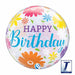 Birthday Flowers & Filigree 22" Bubble Balloon