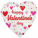 18" Happy Valentine's Day Dangling Hearts Foil Balloon