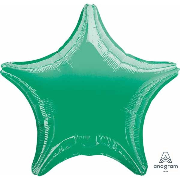 19-Inch Metallic Green Star Foil Balloon